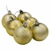Kit 6 Bolas De Natal Mista - Dourado Natal