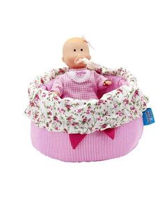 Bonequinha bebé com alcofa em tecido - Sophie