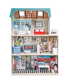 Casinha de Bonecas de  Madeira  com  + de 60 Acessórios