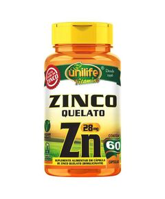 Vitamina Zinco Quelato - Unilife  60 Cápsulas