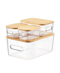 Recipientes com tampa de banbu Smart Store®, conj.4