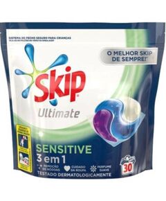 Detergente em Capsulas para Roupa - Skip Trio Caps Ultimate Sensitive 30D