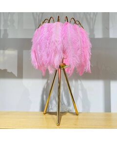 Candeeiro em tripé de penas Rosa - Penas descaídas