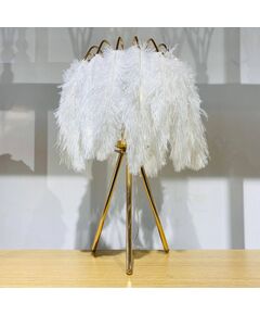 Candeeiro em tripé de penas Branco - Penas descaídas