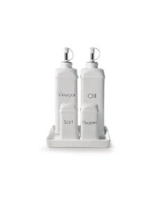 Conjunto Ceramico Galheteiro Azeite, Vin., Sal e Pim. Vintage