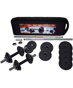 Conjunto de Haltere e Barra Carregável (50kg)