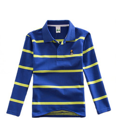 T-Shirt Polo Manga Longa às Riscas para Crianças