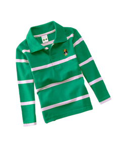 T-Shirt Polo  para Criança - Verde e Branco