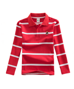 T-Shirt Polo Vermelho e Branco - Infantil