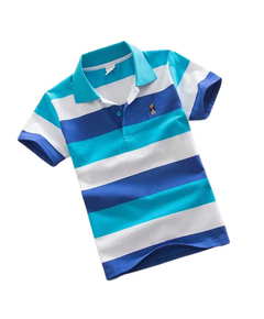 T-Shirt Polo infantil Listrada -  Azul Ciano