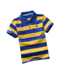 T-Shirt Polo infantil Listrada -  Azul e Amarela