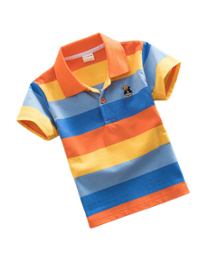 T-Shirt Polo infantil Listrada -  Laranja