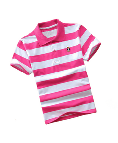 T-Shirt Polo infantil Listrada -  Rosa