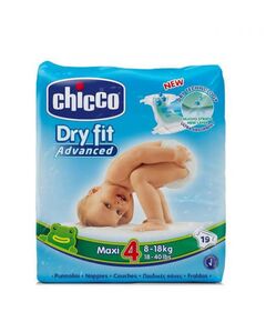 Fralda Chicco Dry Fit Maxi Tamanho 2 8-18 kg 19