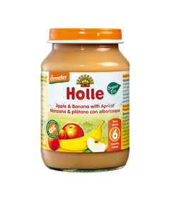 Holle Bio Boião Maçã Banana Alperce +6m 190G