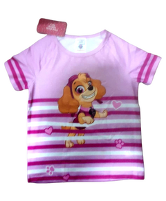 Camiseta Infantil Patrulha Pata,  da Skye Manga Curta ( 5-6 Anos )