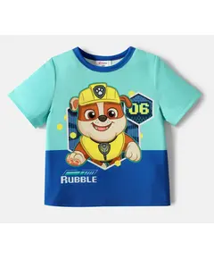 Camiseta Infantil Manga Curta da Patrulha Pata,  Rubble ( 4-5 Anos )