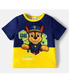 Camiseta Infantil Patrulha Pata, Chase Manga Curta ( 5-6 Anos )