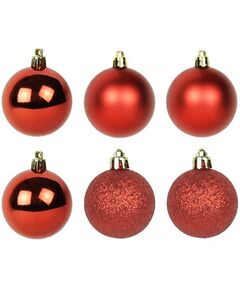 Bola Para Árvore De Natal Vermelha 6unid - Natal