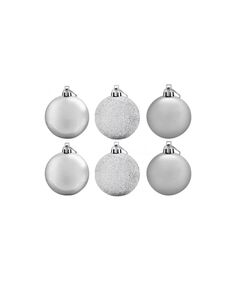 Kit 6 Bolas De Natal Mista - Prateado Natal,