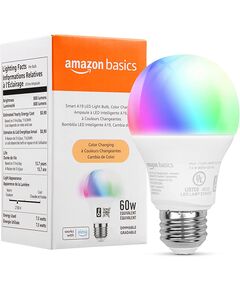 Lâmpada LED Smart A19 Amazon Basics Wi-Fi 2,4 GHz