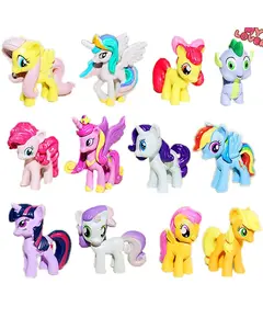 Unicórnio e Rainbow Dash Horse Action - 12 Pcs