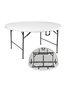 Mesa redonda de plástico blanco