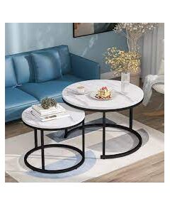 Conjunto de 2 Mesas de Centro Redondas
