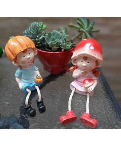 Casal Boneco Resina Casa e Jardim enfeite Decorativo