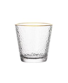 Copo de Vidro Transparente com borda dourada 6 unid