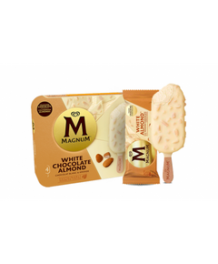 Gelado Chocolate Branco & Amêndoas 4 X 100 Ml - Magnum