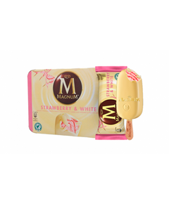 Gelado Chocolate Branco & Morango 4 X 100 Ml - Magnum
