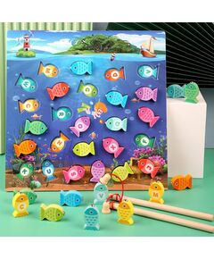 Jogo De Brinquedo De Pesca Magnética De Madeira