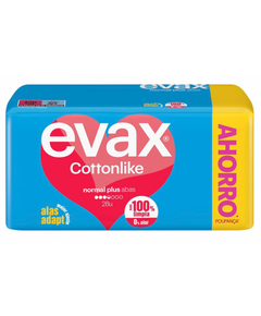 Pensos Higiênicos Cottonlike Normal Plus Alas 28 Un - Evax