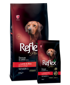 Reflex Plus Cão Senior +7 Médias/Grandes Cordeiro & Arroz 15kg