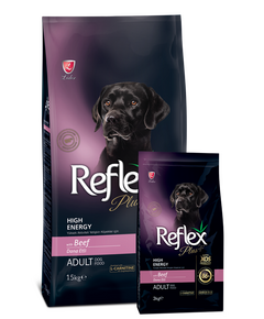 Reflex Plus Cão Adultos Alta Energia Carne 15kg