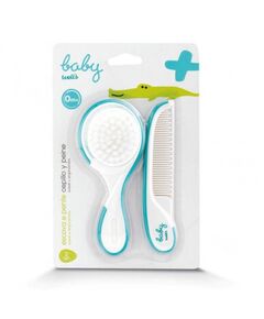 Escova E Pente Para Bebé Azul Baby Wells 2 Un