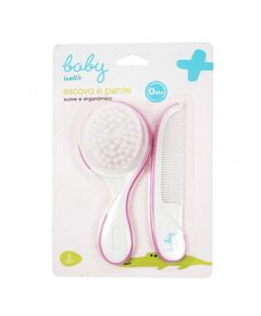 Escova E Pente Para Bebé Rosa Baby Wells 2 Un