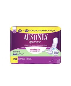 Pensos Higiênicos Incontinência Discreet Normal 24 Un - Ausonia