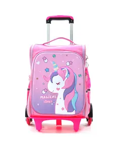 Mochila Escolar Unicórnio Infantil com Três Rodinhas