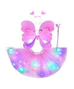 Kit Fantasia Borboleta Fada Infantil Saia Asa Varinha