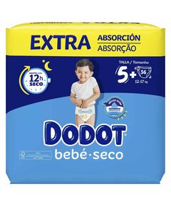 Dodot Fralda Bebé Seco Extra T5+ (12-17Kg) 56Un