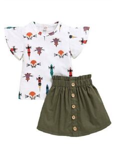 Conjunto Infantil Femenino - Saia & Blusa