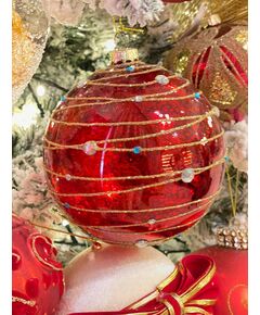 Bola de Natal ornamentada (vermelha)