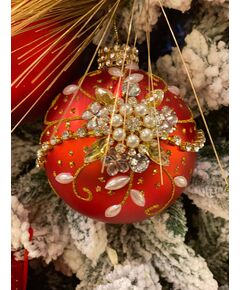 Bola de Natal - Cristais e Pérolas