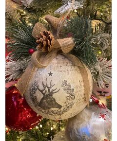 Bola de Natal Rústica com Veados