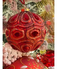 Bola decorativa em Veludo ( vermelho + Dourado)