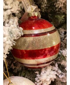 Bola de Natal - Riscas Douradas