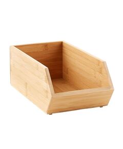 ​​Caixa de armazenamento empilhável ​​de bambu (Médio profundo)