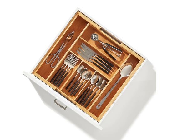 Organizador expansível para gaveta, de bambu